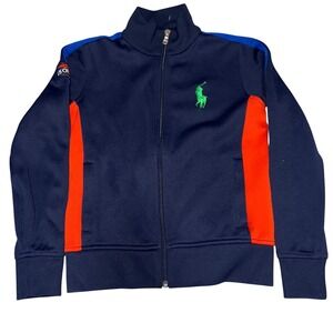Kids Ralph Lauren US Open Track Jacket Navy Blue Orange Blue Size M‎